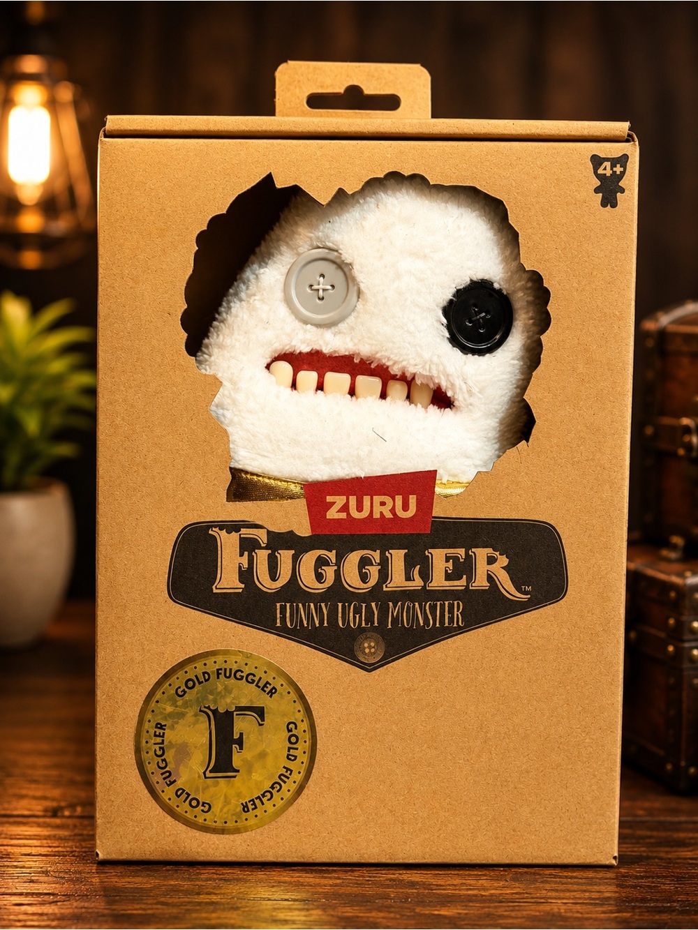 ZURU Gold Fuggler | Funny Ugly Monster Plush Collectible Rare NIB Button Eyes